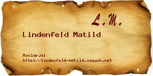Lindenfeld Matild névjegykártya